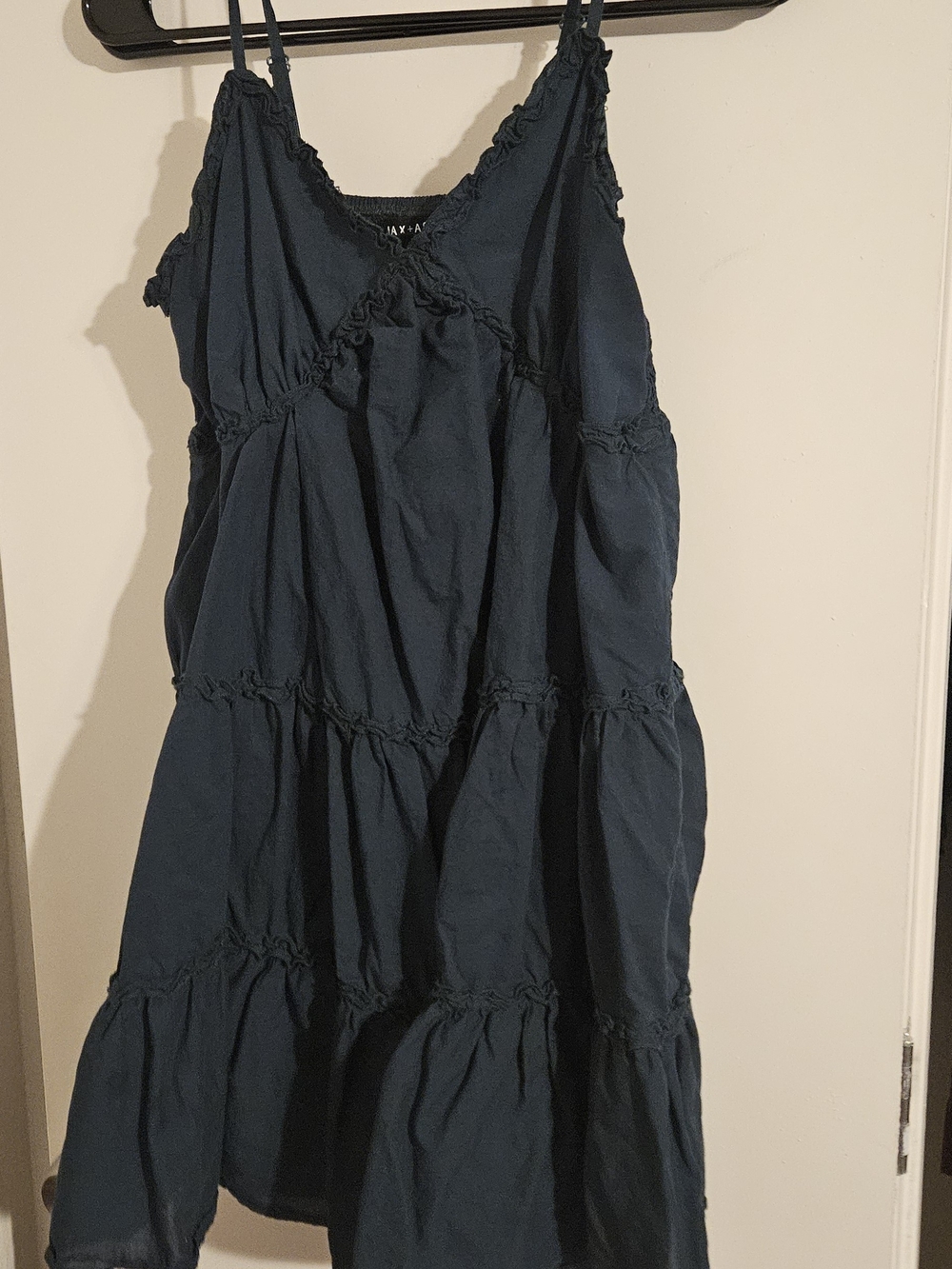 Casual Green Tiered Spaghetti-Strap Mini Dress By Max + Ash